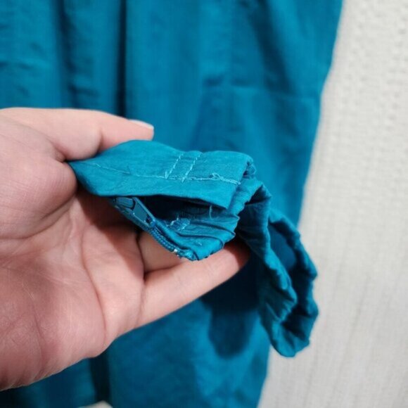 Vintage Reebok Nylon Windbreaker Aqua Blue Elastic Cuff Pants Women's Size Large - Picture 2 of 12
